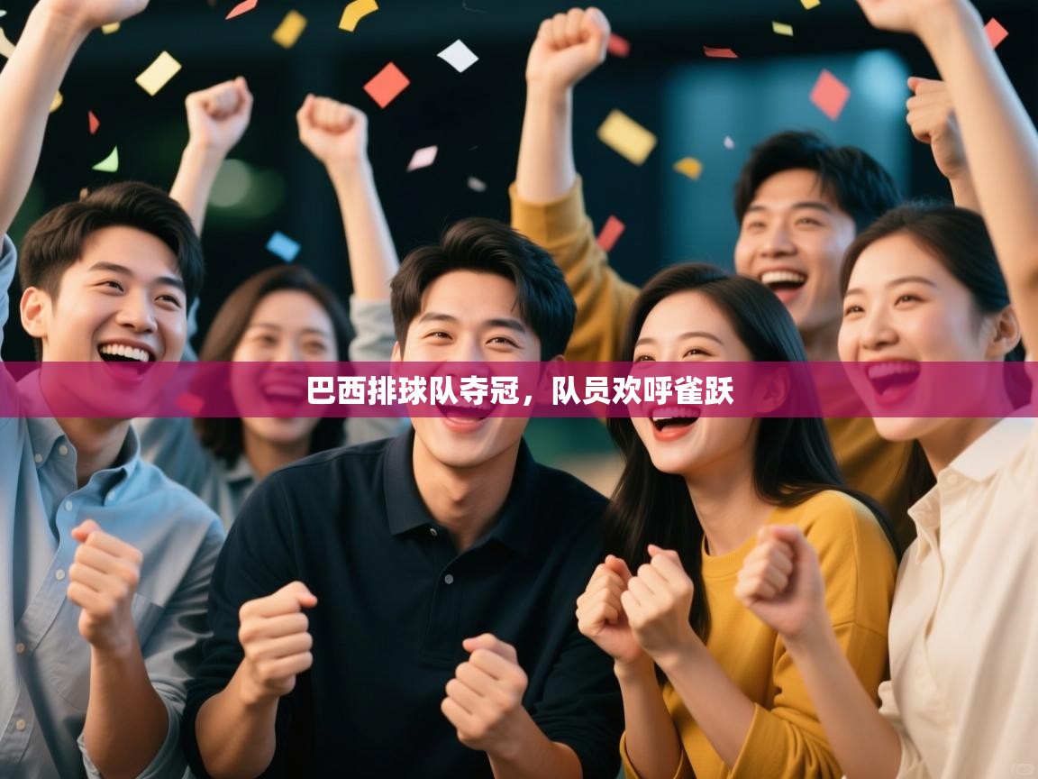 巴西排球队夺冠，队员欢呼雀跃  第1张